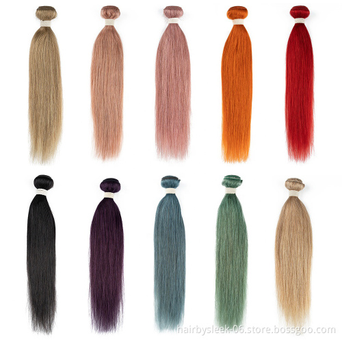 Wholesale 8inches to 28inches Human Mink Brazilian Hair bundles Straight Hair Cuticle Aligned machine double weft hair extension